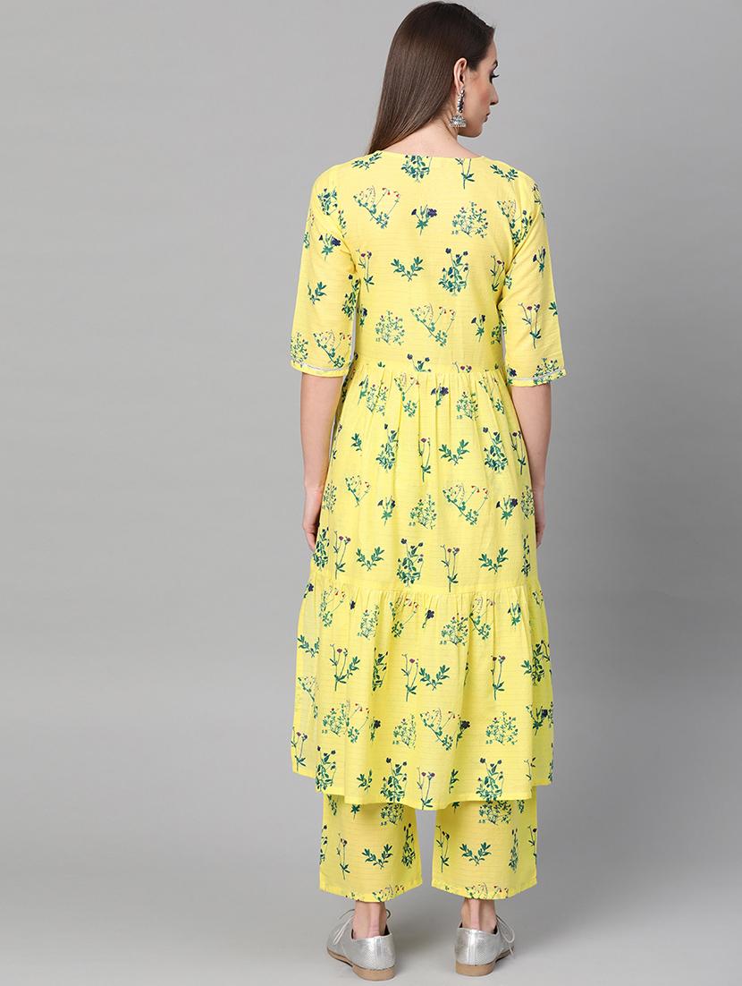 floral kurta palazzo set - 16838121 - Zoom Image - 3