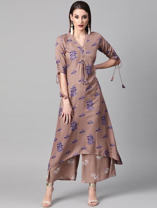 floral kurta palazzo set - 16838123 - Standard Image - 1