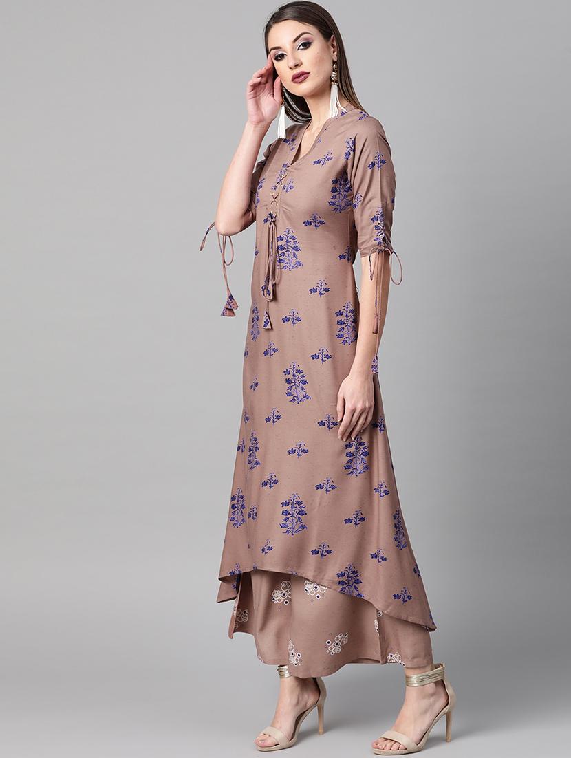floral kurta palazzo set - 16838123 - Zoom Image - 2