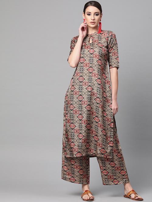 floral kurta palazzo set - 16838137 - Standard Image - 1