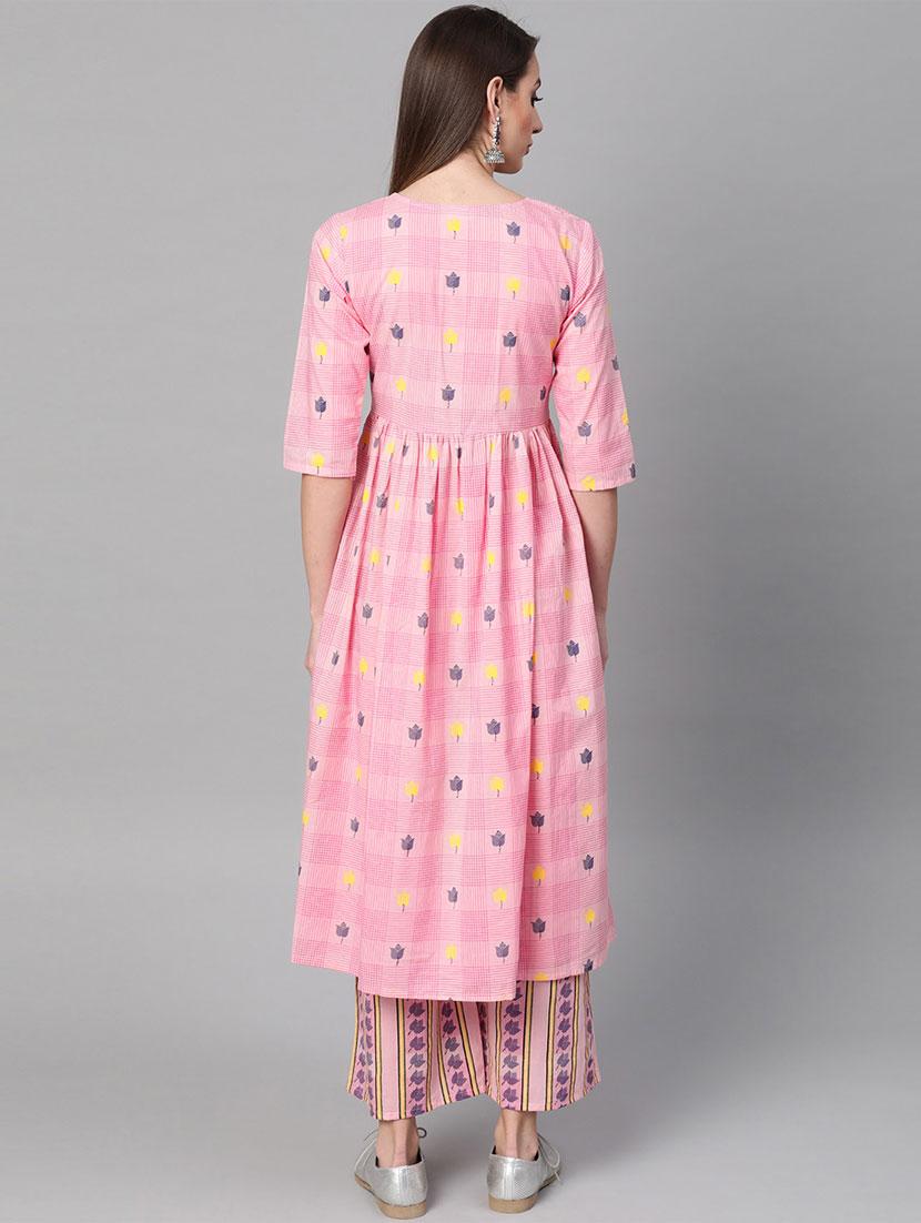floral kurta palazzo set - 16838139 - Zoom Image - 3