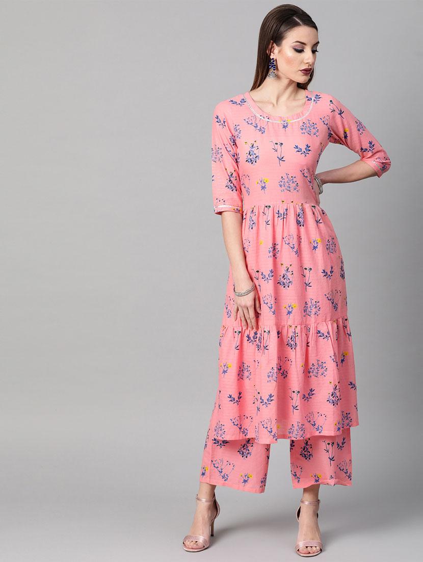 floral kurta palazzo set - 16838146 - Zoom Image - 1