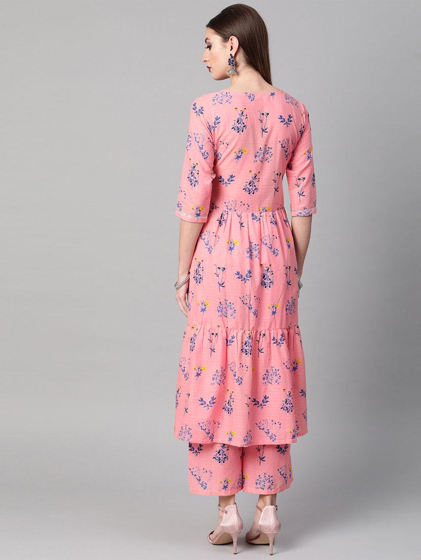 floral kurta palazzo set - 16838146 - Zoom Image - 3