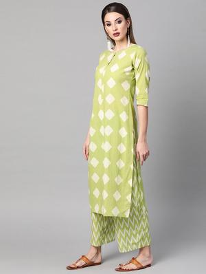 geometric kurta palazzo set - 16838151 - Standard Image - 2