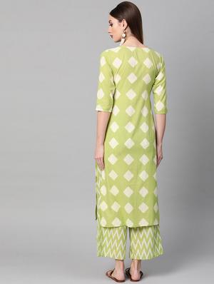 geometric kurta palazzo set - 16838151 - Standard Image - 3