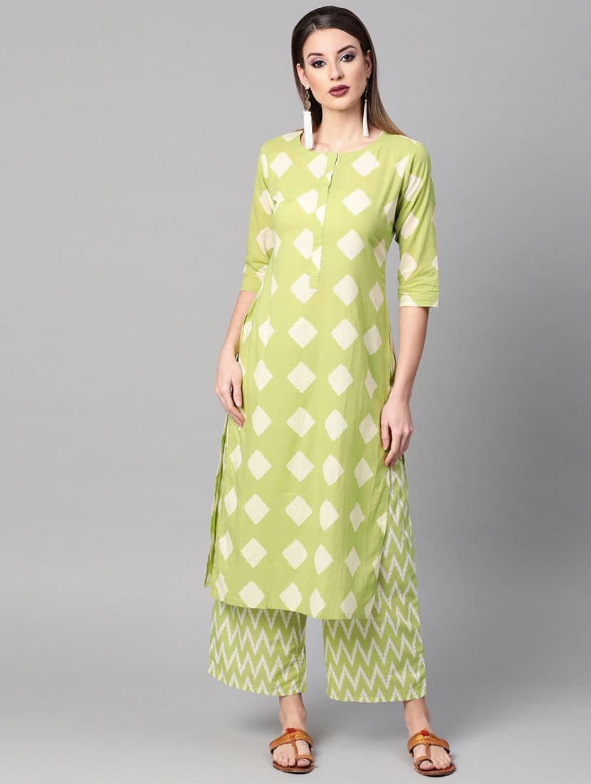 geometric kurta palazzo set - 16838151 - Zoom Image - 1