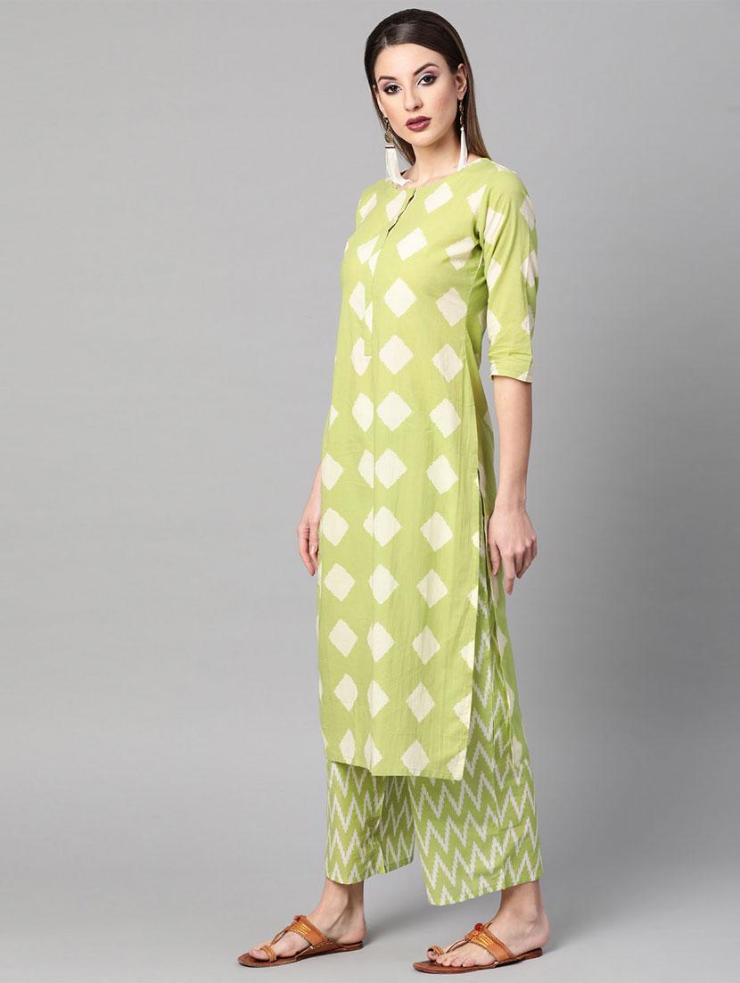 geometric kurta palazzo set - 16838151 - Zoom Image - 2