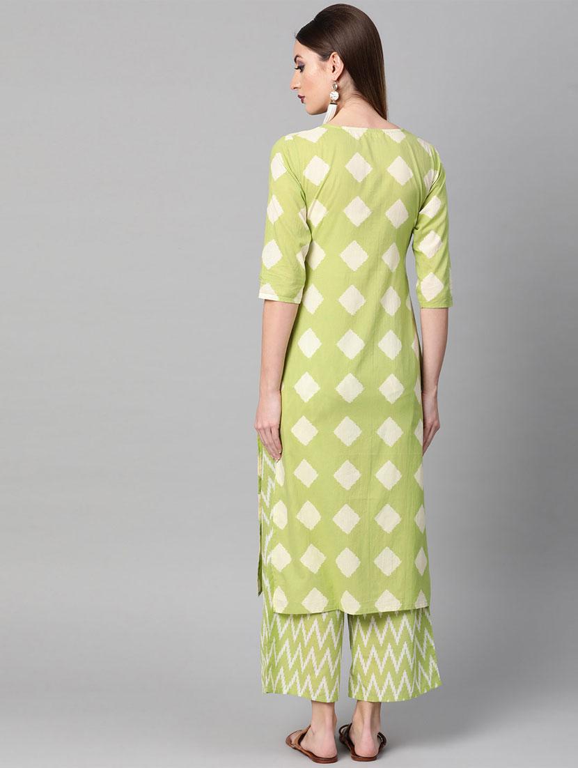 geometric kurta palazzo set - 16838151 - Zoom Image - 3