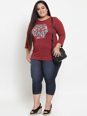 mid rise denim plus capri - 16838182 - Standard Image - 4