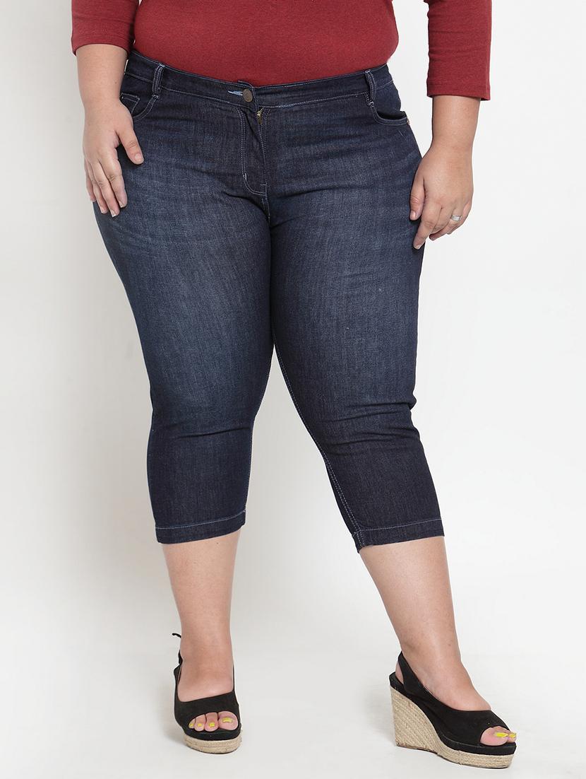 mid rise denim plus capri - 16838182 - Zoom Image - 1