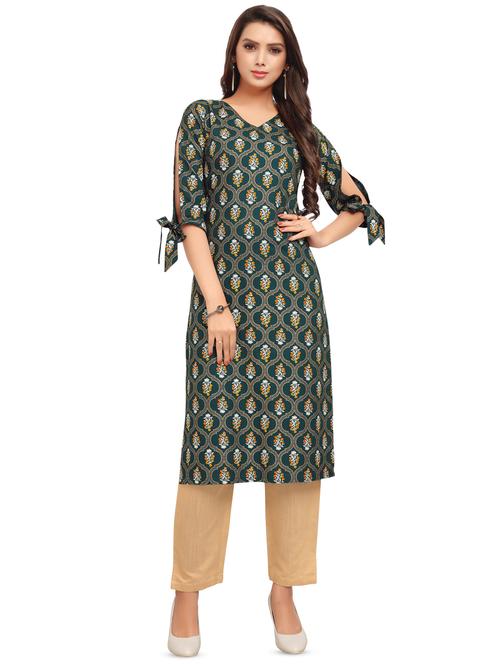 printed straight kurta - 16838205 - Standard Image - 1