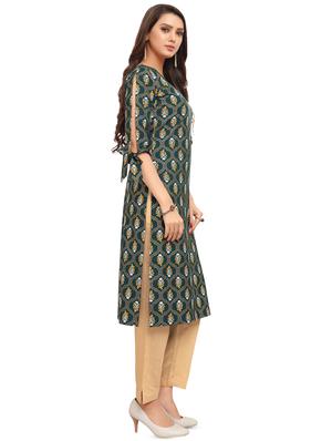 printed straight kurta - 16838205 - Standard Image - 2