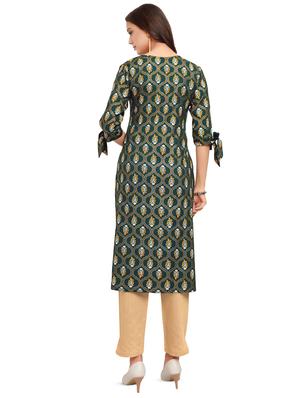 printed straight kurta - 16838205 - Standard Image - 3