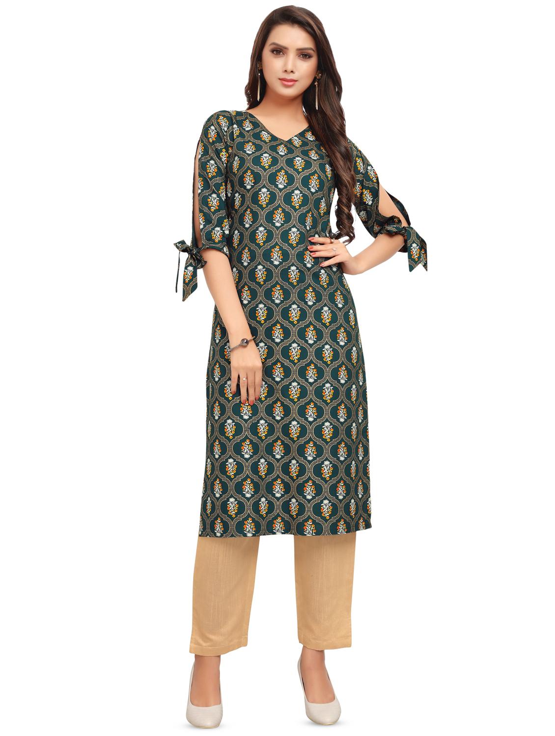 printed straight kurta - 16838205 - Zoom Image - 1