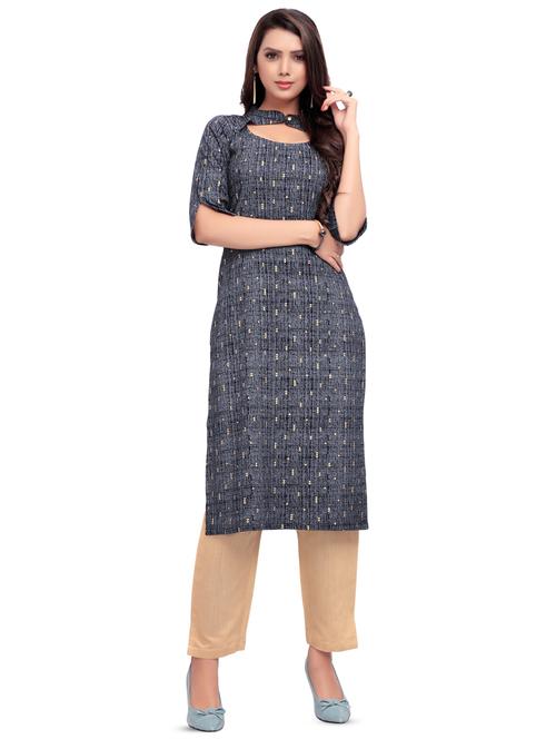 printed straight kurta - 16838207 - Standard Image - 1
