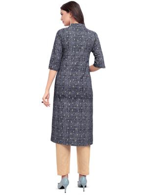 printed straight kurta - 16838207 - Standard Image - 3