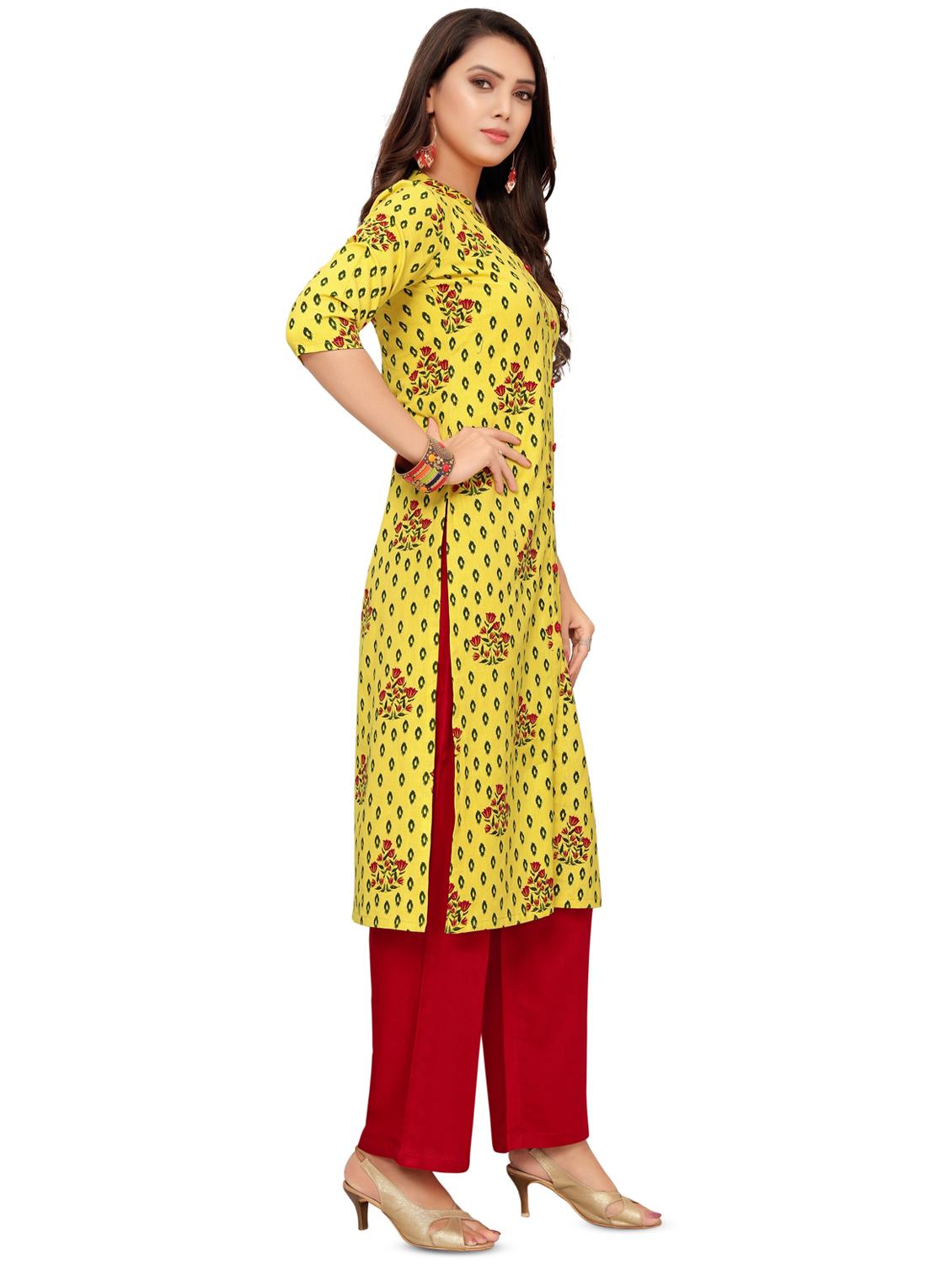 floral straight kurta - 16838211 - Zoom Image - 2