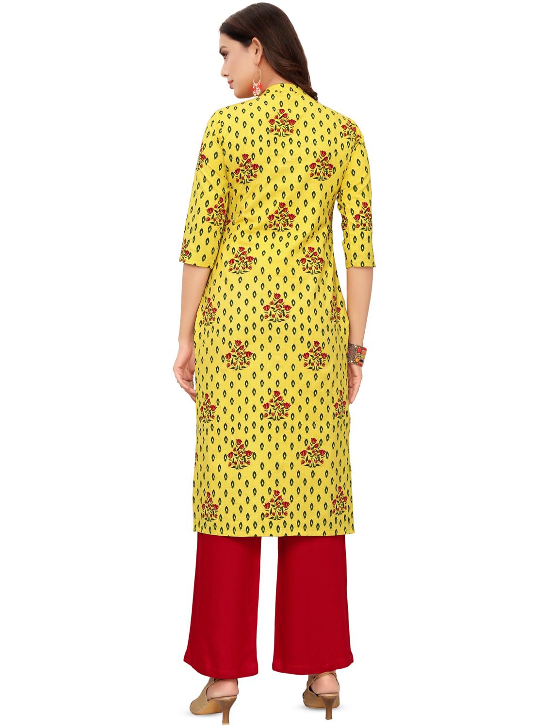 floral straight kurta - 16838211 - Zoom Image - 3