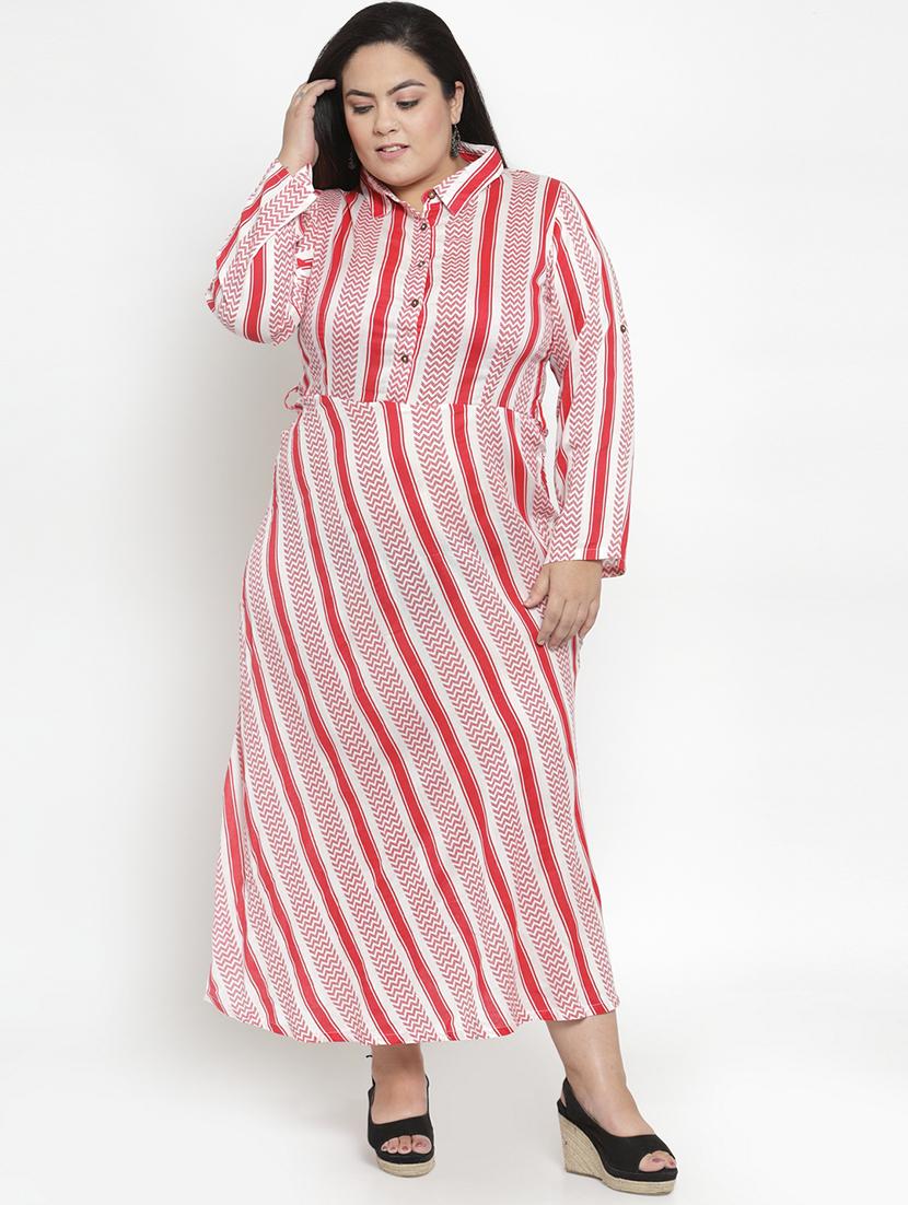 chevron striped maxi plus dress - 16838226 - Zoom Image - 1