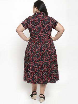 scarf print plus dress - 16838229 - Standard Image - 3