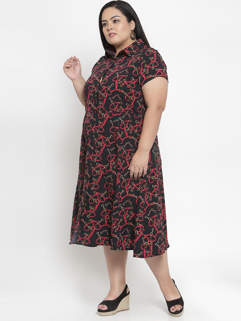 scarf print plus dress - 16838229 - Zoom Image - 2