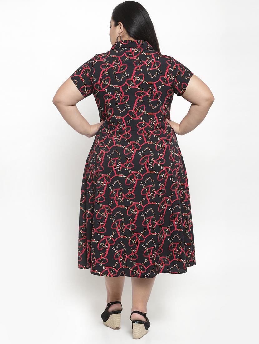 scarf print plus dress - 16838229 - Zoom Image - 3