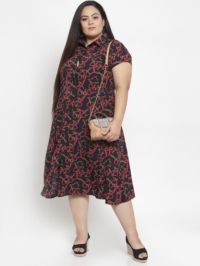 scarf print plus dress - 16838229 - Zoom Image - 4