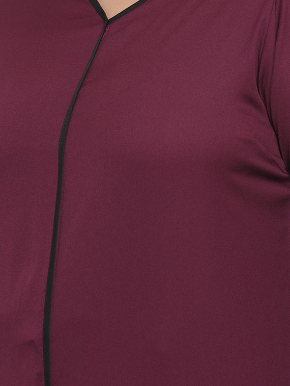 contrast piped bell sleeved top - 16838236 - Zoom Image - 5