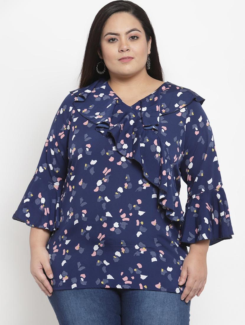bell sleeved floral plus top - 16838242 - Zoom Image - 1