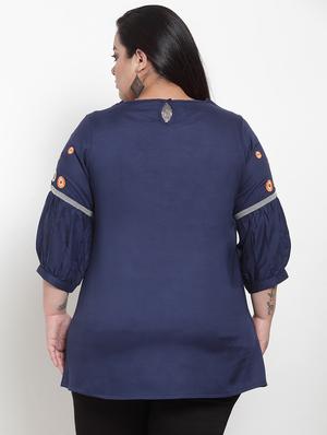 embroidered panel plus tunic - 16838244 - Standard Image - 3