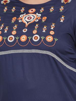 embroidered panel plus tunic - 16838244 - Standard Image - 5