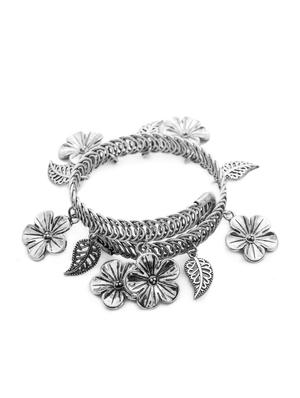 silver metal bangle bracelet - 16838300 - Standard Image - 2