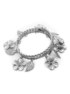 silver metal bangle bracelet - 16838300 - Standard Image - 3