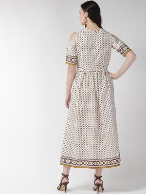 cold shoulder printed maxi dress - 16838318 - Standard Image - 3