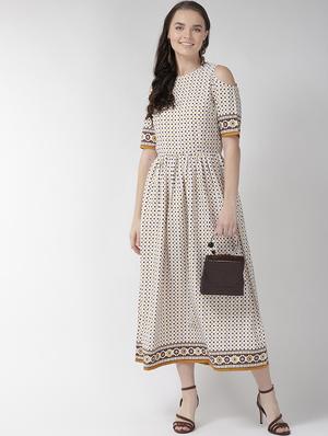 cold shoulder printed maxi dress - 16838318 - Standard Image - 4