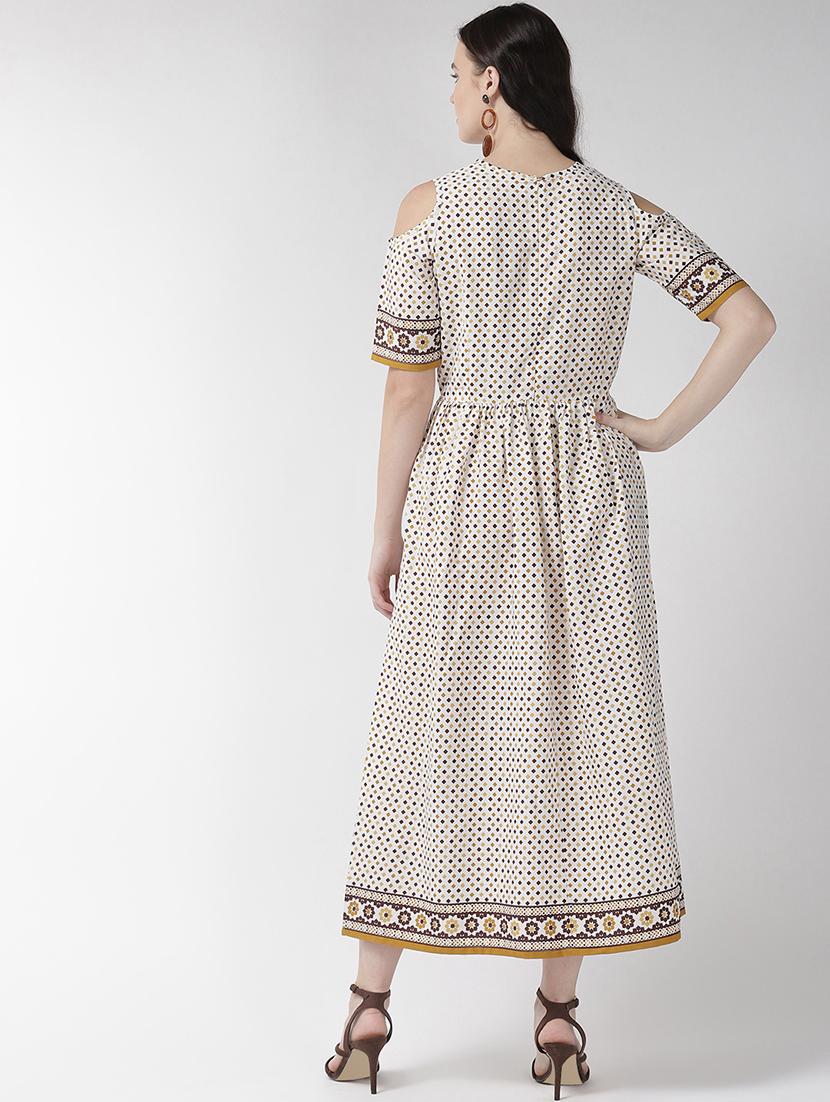 cold shoulder printed maxi dress - 16838318 - Zoom Image - 3