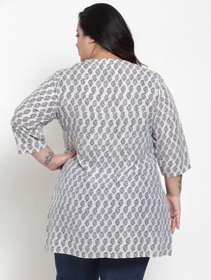 mandarin neck paisley plus tunic - 16838362 - Standard Image - 3