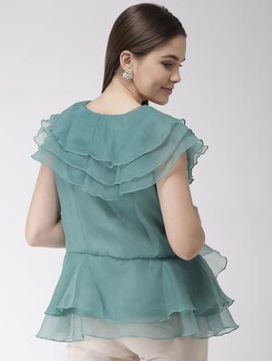 v-neck ruffled peplum top - 16838401 - Standard Image - 3