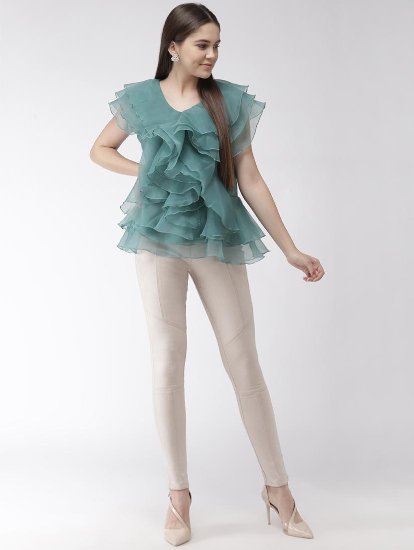 v-neck ruffled peplum top - 16838401 - Zoom Image - 4