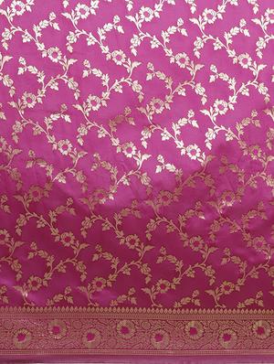 self design banarasi saree with blouse - 16838553 - Standard Image - 3