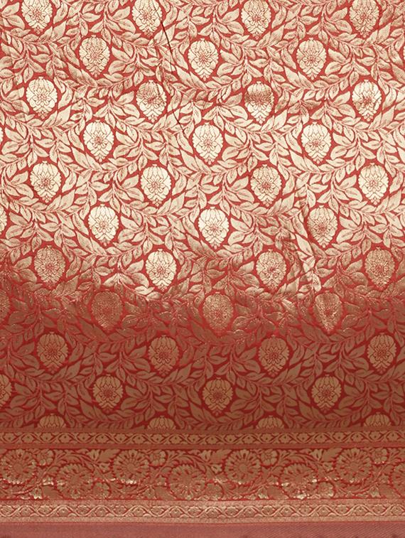 self design banarasi saree with blouse - 16838558 - Zoom Image - 3