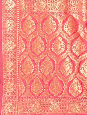 self design banarasi saree with blouse - 16838575 - Standard Image - 4