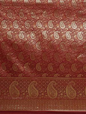 self design banarasi saree with blouse - 16838578 - Standard Image - 3