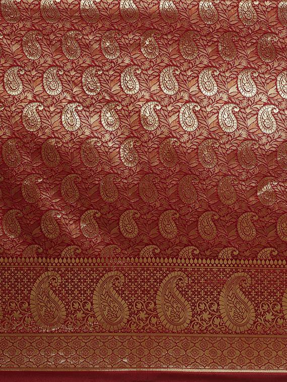self design banarasi saree with blouse - 16838578 - Zoom Image - 3
