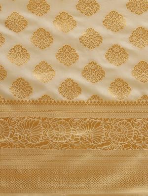 self design banarasi saree with blouse - 16838591 - Standard Image - 3