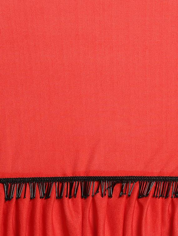 solid ruffled saree with blouse - 16838597 - Zoom Image - 3