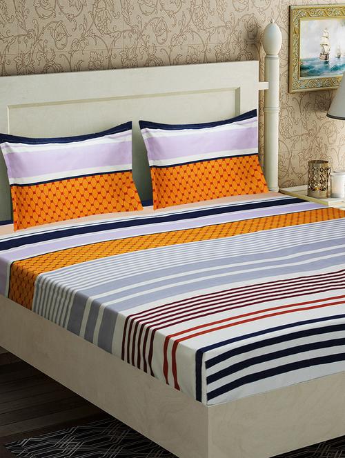 microfiber double bed sheet with 2 pillow covers - 16839266 - Standard Image - 1