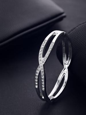 silver brass bangle bracelet - 16839479 - Standard Image - 3