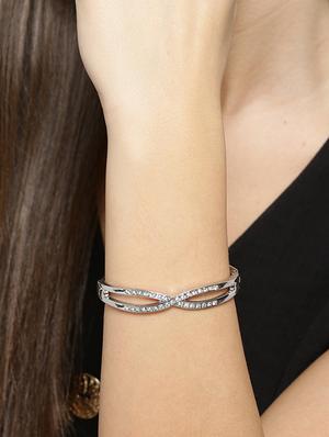silver brass bangle bracelet - 16839479 - Standard Image - 4