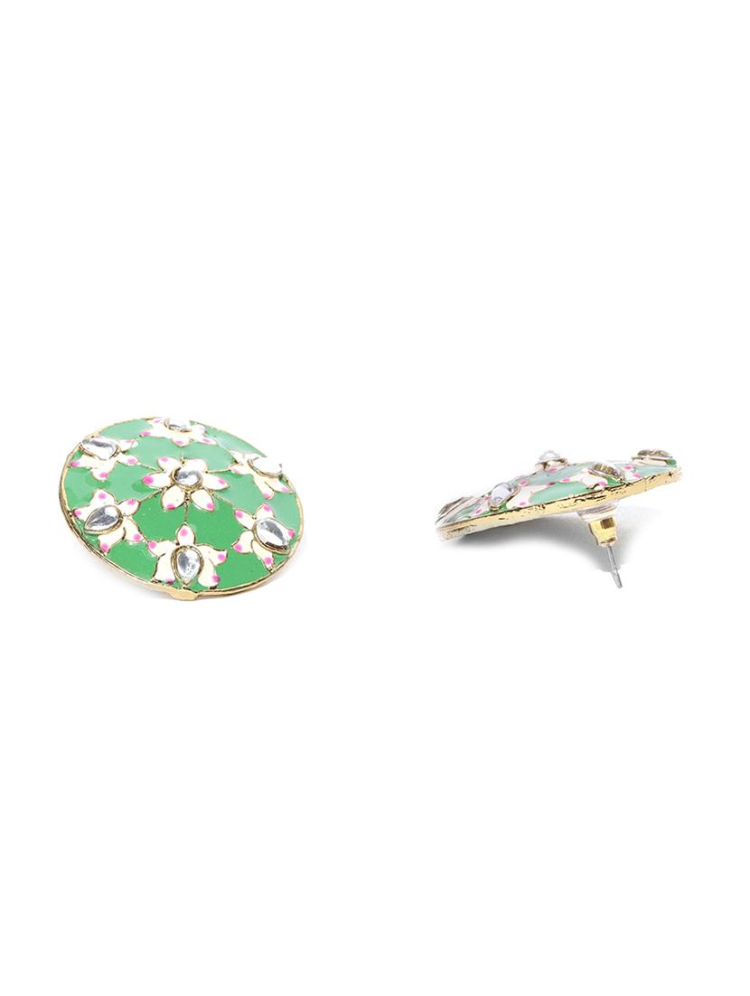 green brass studs earring - 16839508 - Zoom Image - 2